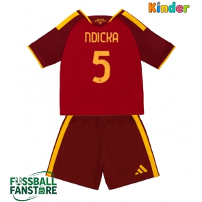 AS Roma Evan Ndicka #5 Replik Heimtrikot Kinder 2026-27 Kurzarm (+ Kurze Hosen)